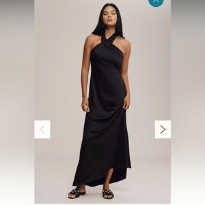 Black BHLDN Ruby Satin Charmeuse Dress - US 12